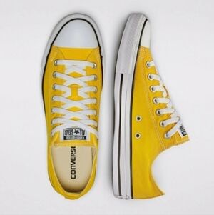 Converse Chuck Taylor All Star Yellow Canvas Low Top Sneakers Women Size 7 New